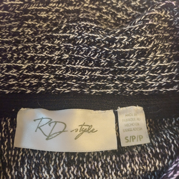 RD Style Calandri Grey Black Poncho Cowl Neck Oversized Drape Sweater Size S - Picture 8 of 13